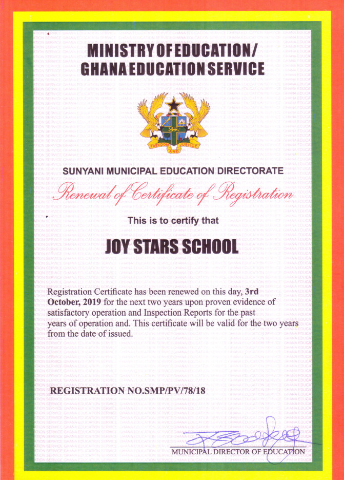Zertifikat Joy Stars School